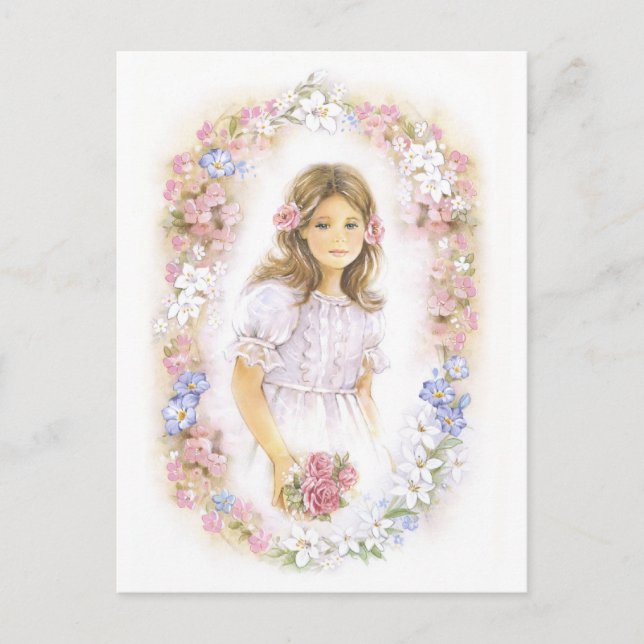 First Holy Communion, confirmation  girl Postcard (Front)