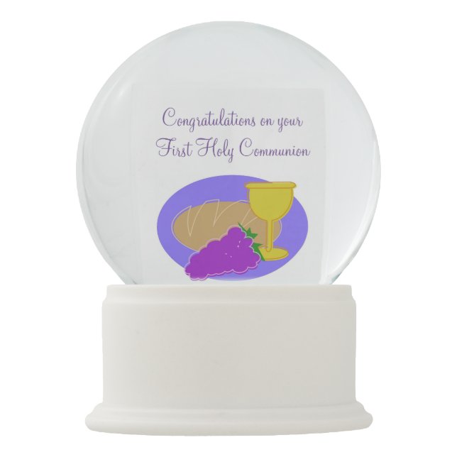 First Holy Communion Congratulations Snow Globe (Back)