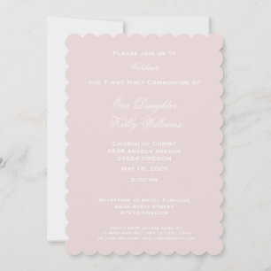 First Holy Communion Cross with Dove and Heart Invitation