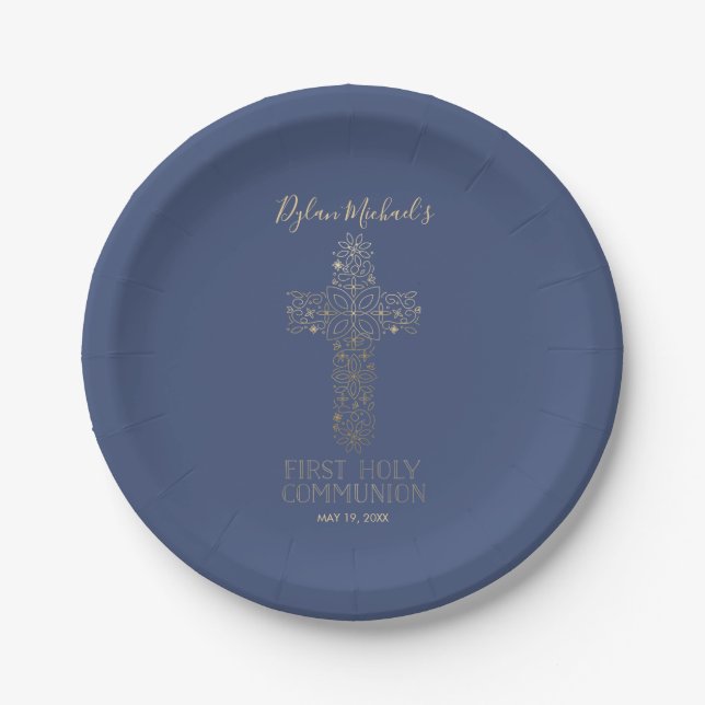 First Holy Communion Custom Paper Plates (Front)