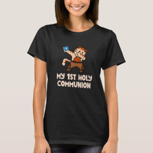 First Holy Communion Dabbing Cat Kitty Christian C T-Shirt
