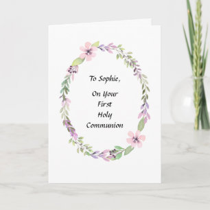 First Holy Communion Day Well Wishes Religious Card