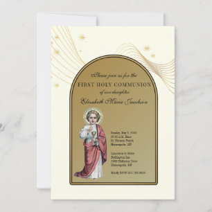 First Holy Communion Elegant Jesus  Invitation