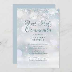 First Holy Communion Elegant Winter Invitation