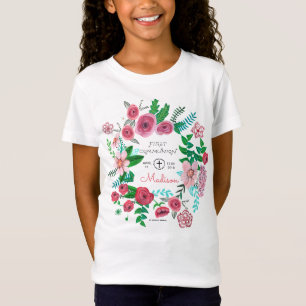 First Holy Communion Flowers Kids   T-shirt