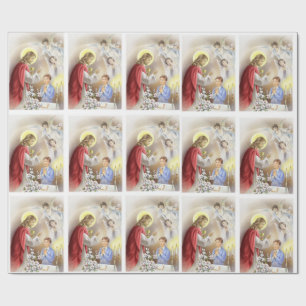 First holy communion for boy wrapping paper