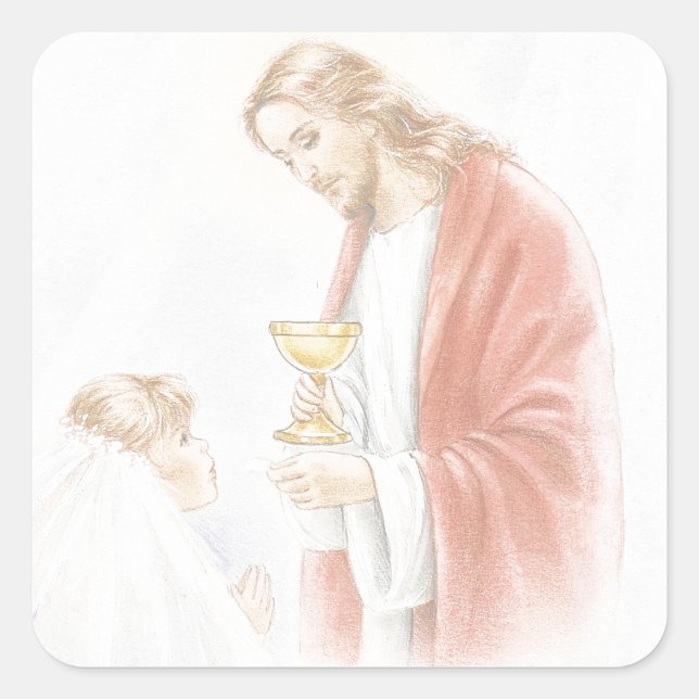 First holy communion for girl sticker (Front)