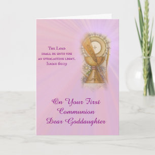 First Holy Communion Girl Host Chalice Customise Card