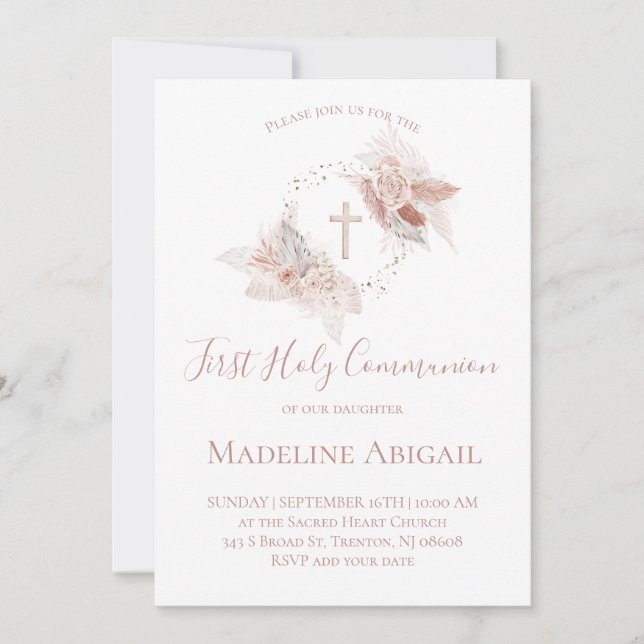 First Holy Communion girl Invitation (Front)