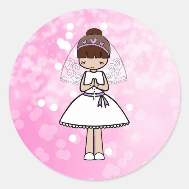 First Holy Communion Girl party stickers (Front)