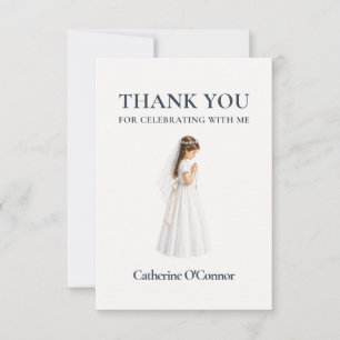 First Holy Communion Girl Thank You Card