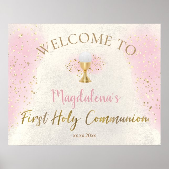 First Holy Communion girl welcome  Poster (Front)