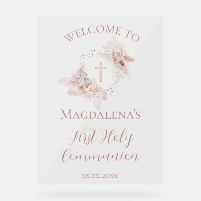  First Holy Communion girl welcome sign (Front)