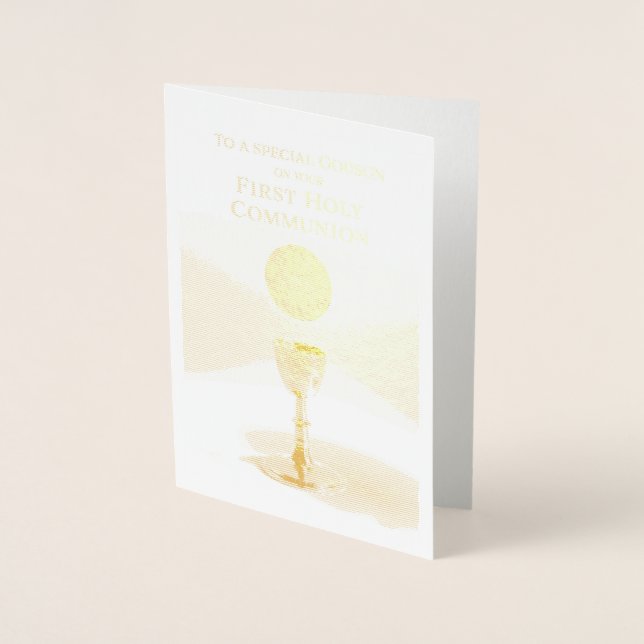 First Holy Communion Godparent to Godson Foil Card (Front)