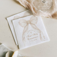 First Holy Communion Gold Cross Ivory Bow