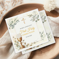 First Holy Communion Gold Cross Napkins