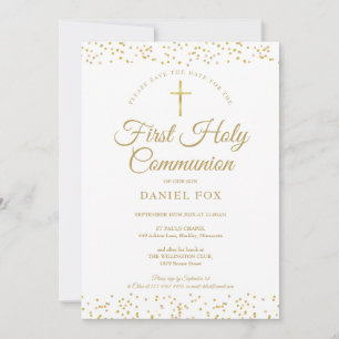First Holy Communion Gold Dust Save The Date