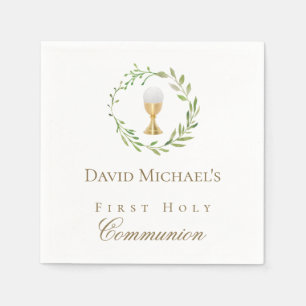 First Holy Communion green wreath Napkin