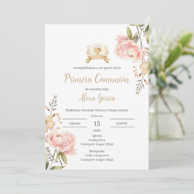 First Holy Communion Invitation (Standing Front)