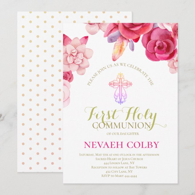 First holy communion invitation (Front/Back)