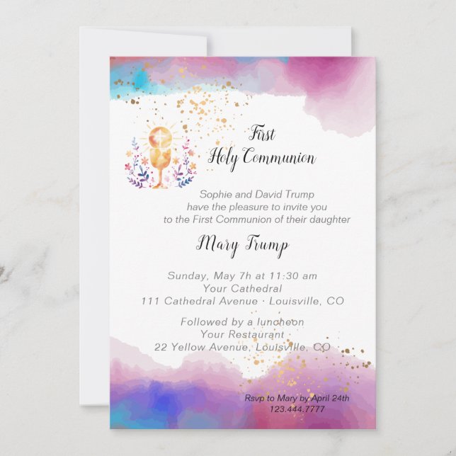 First Holy Communion Invitation (Front)