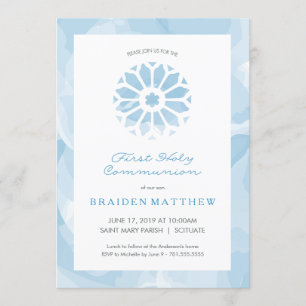 First Holy Communion Invitation, Boys Invite