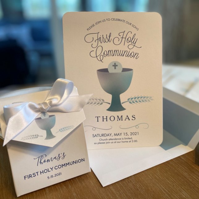 First Holy Communion Invitation Boy's Small Invite (Creator Uploaded)