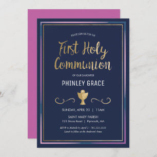 First Holy Communion Invitation - Elegant, Simple