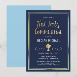 First Holy Communion Invitation - Elegant, Simple