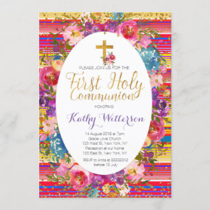 First Holy Communion Invitation Fiesta