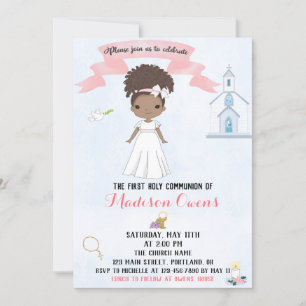 First Holy Communion invitation Girl confirmation