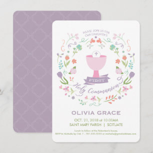 First Holy Communion Invitation, Girl's Invite