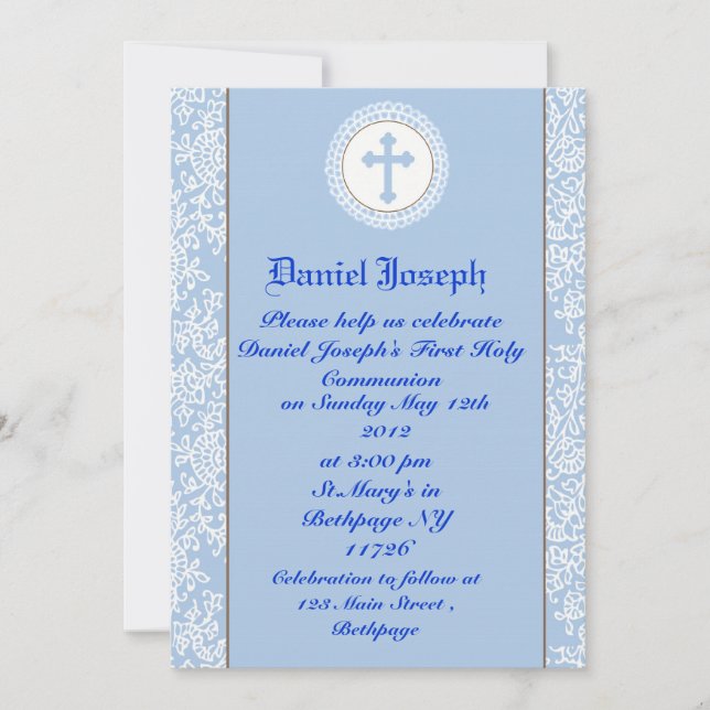 First Holy Communion Invitations For boys (Front)