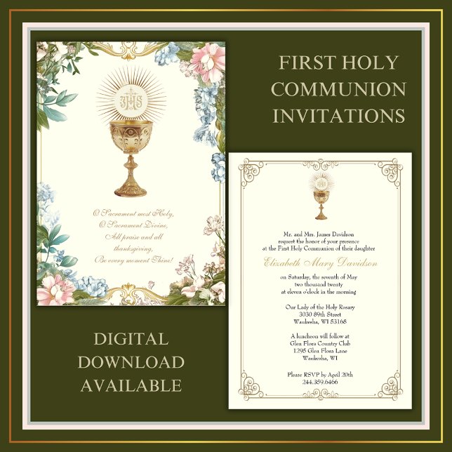 First Holy Communion Jesus Eucharist  Invitation (Creator Uploaded)