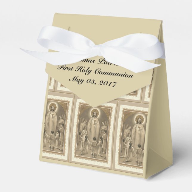 First Holy Communion Jesus Eucharist Traditional Favour Box (Front Side)