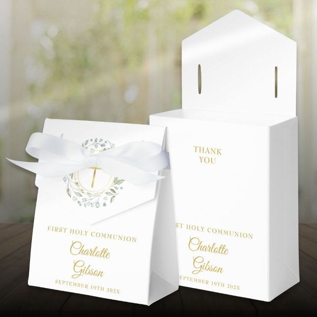 First Holy Communion Laurel Greenery Garland Favour Box (First Holy Communion Laurel Greenery Garland Favor Boxes)