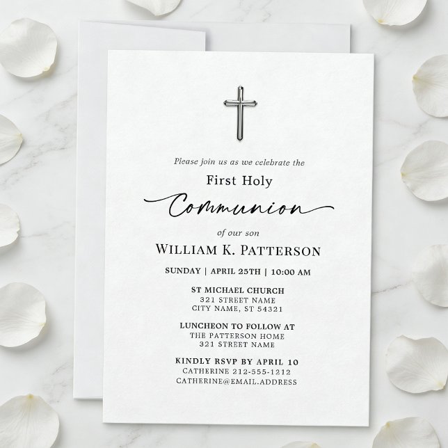 First Holy Communion Modern Elegant Invitation (Creator Uploaded)