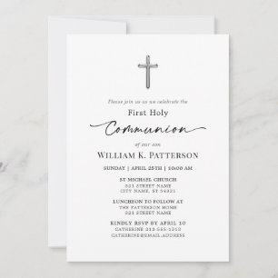 First Holy Communion Modern Elegant Invitation