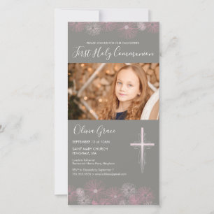 First Holy Communion Photo Card Invite - Girl
