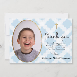 First Holy Communion photo thank you Card