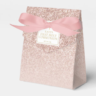 First Holy Communion Rose Gold Glitter Favour Box