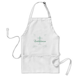 First Holy Communion, Script in Soft Green Standard Apron