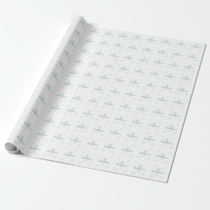 First Holy Communion, Script in Soft Green Wrapping Paper