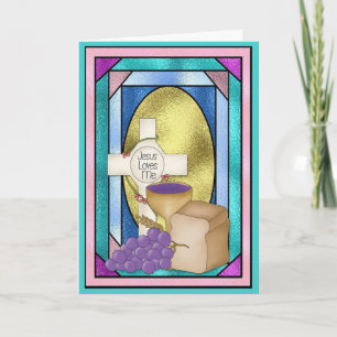 First Holy Communion, Stained Glass Card