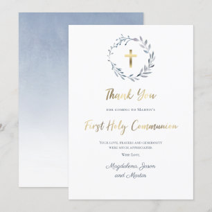 First Holy Communion thank you Card