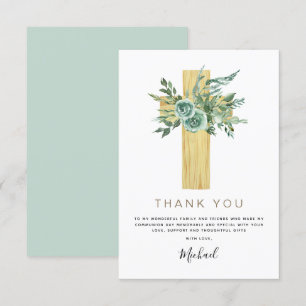 First Holy Communion Thank You Eucalyptus Invitati