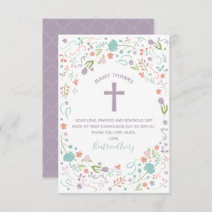 First Holy Communion Thank You Note Card , Custom