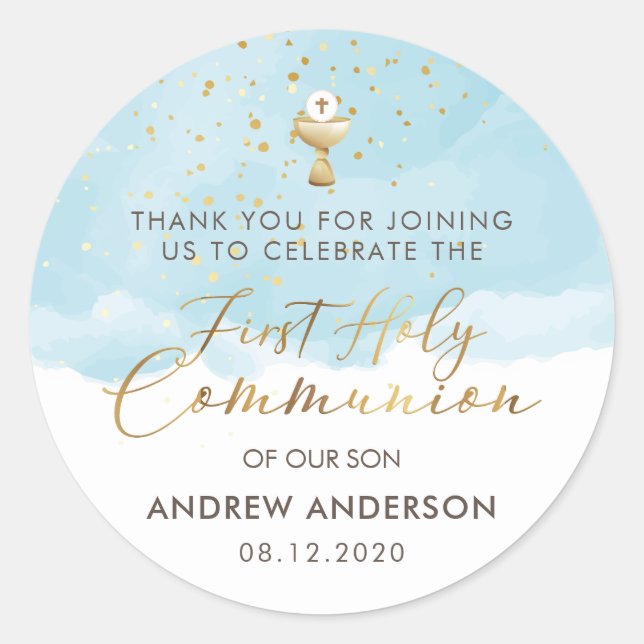 First Holy Communion Thank You Sticker (Front)