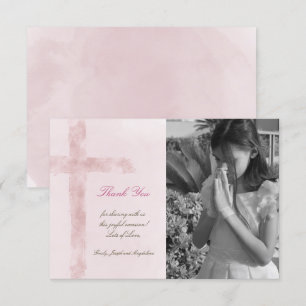 First Holy Communion thank you watercolor Invitation