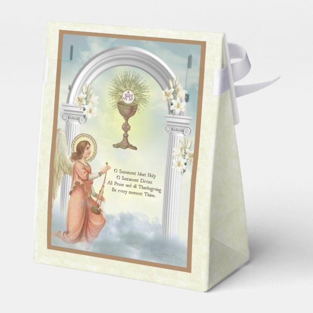 First Holy Communion Vintage Angel Religious Favour Box (Back Side)